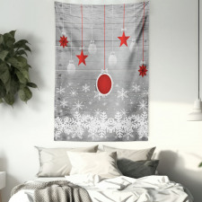 Stars Baubles Snow Tapestry
