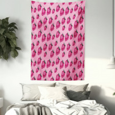 Pop Art Style Strawberry Tapestry