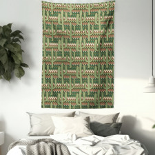 Cartoon Saguaro Zigzag Tapestry