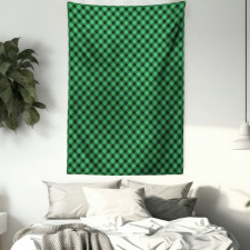 Diagonal Tartan Green Tapestry