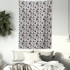 Gothic Style Rose Petals Tapestry