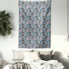 Botanical Roses Bouquet Tapestry