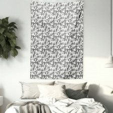 Cacti Plant Greyscale Tapestry