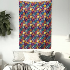 Colorful Petal Design Tapestry