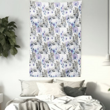 Leopards with Flowers Tapestry