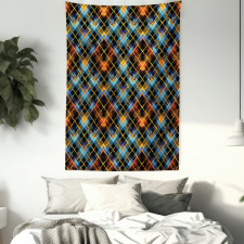 Modern Geometric Tartan Tapestry