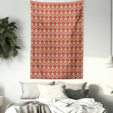 Repeating Curvy Floral Tapestry