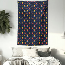 Pine Trees Checkered Tapestry