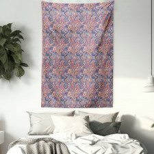 Colorful Blooms Curls Tapestry