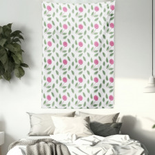 Modern Style Pink Blossoms Tapestry