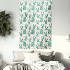 Tropical Succulent Art Tapestry