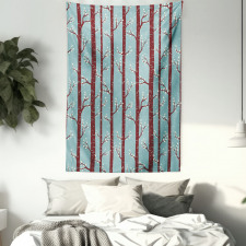 Birch Tree Silhouettes Tapestry