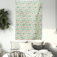 Cartoon Sea Creatures Tapestry