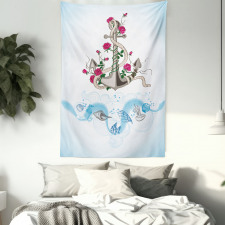 Anchor with Roses Shells Tapestry