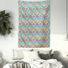 Diagonal Squares Retro Tapestry