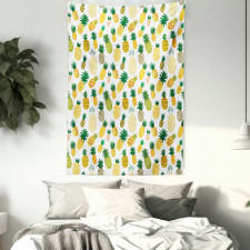 Cartoon Fruits Pineapples Tapestry