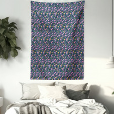 Tulips and Violet Pansy Tapestry