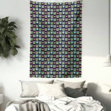 Cat Heads Geek Fashion Tapestry