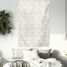 Young Giraffes Palm Trees Tapestry