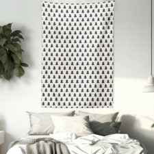 Fir Tree Silhouette Tapestry