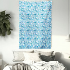 Abstract Sea Waves Tapestry