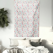 Hand Drawn Animal Pattern Tapestry