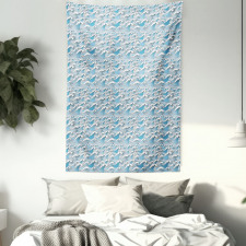 Wavy Sea Marine Stripes Tapestry