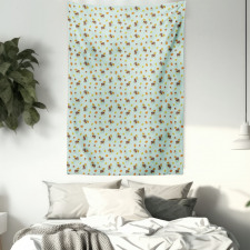 Cartoon Oak Tree Elements Tapestry