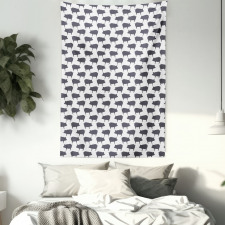 Domestic Pig Silhouettes Tapestry