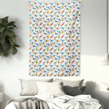 Cartoon Spiral Lizards Tapestry