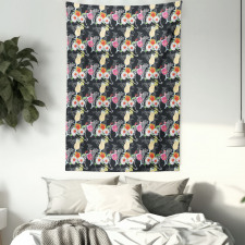 Cocktails Hibiscus Zebra Tapestry