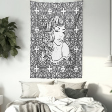 Young Lady with Wavy Hair Tapestry