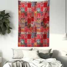 Ethnic Ornamental Squares Tapestry