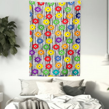 Repeating Vivid Petals Tapestry