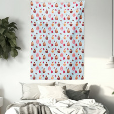 Valentines Lovers Muffins Tapestry