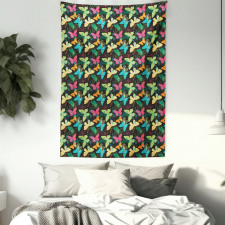 Colorful Silhouettes Art Tapestry