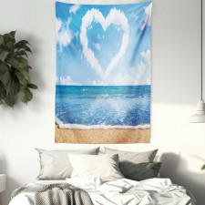 Clouds Heart Shape Tapestry