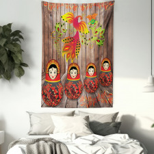 Folkloric Russian Dolls Tapestry