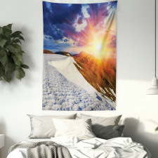 Snowy Sunny Mountains Tapestry