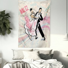 Romantic Dancing Couple Words Tapestry