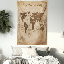 Vintage Topographic Image Tapestry