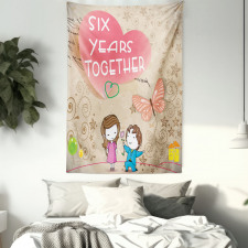 6 Years Together Words Tapestry