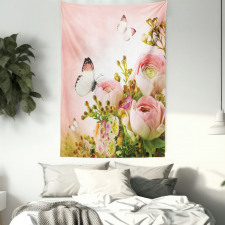 Blossoming Feminine Roses Tapestry