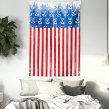 Patriotic Grunge Flag Marine Tapestry