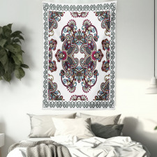 Curlicues Floral Design Tapestry