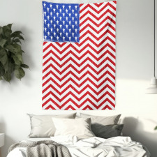 Country Flag with Zigzag Lines Tapestry