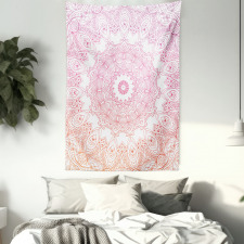 Outline Style Flowers Tapestry