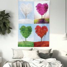 Heart Trees Pattern Tapestry