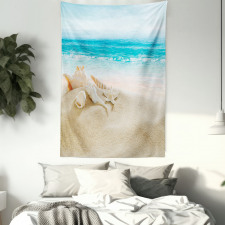 Pastel Beach Scene Tapestry