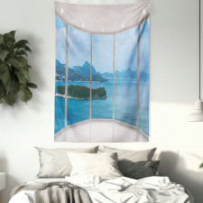 Seascape View from Window Tapestry